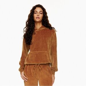Women's Brown Velour Hoodie